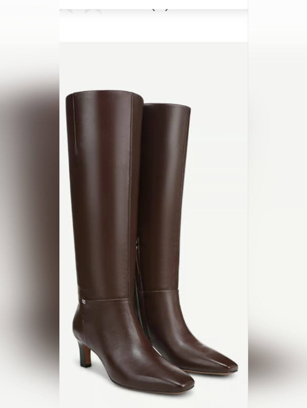 Franco Sarto Dark Brown Knee-High Leather Boots Wide Calf 7.5M